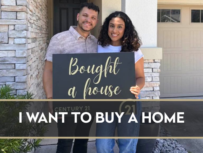 Young couple after buying a home in Clermont, Florida
